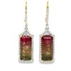 Image 1 : Stunning Watermelon Tourmaline & Diamond Earrings