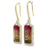 Image 2 : Stunning Watermelon Tourmaline & Diamond Earrings