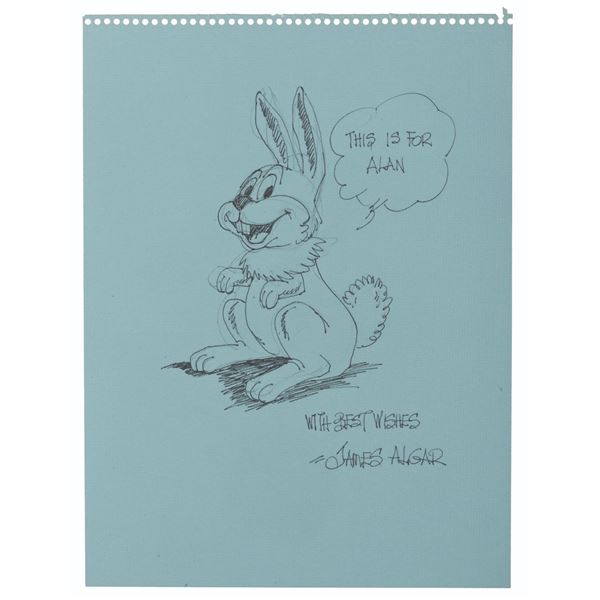 A Rabbit Drawing Signed By James Algar.