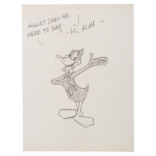 A Daffy Duck Drawing by Animator Hawley Pratt.