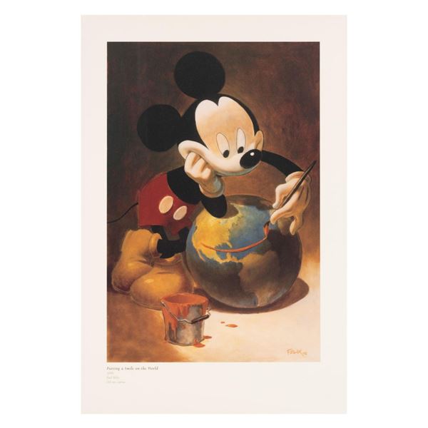 A "Painting a Smile on the World" Mickey Mouse Print.