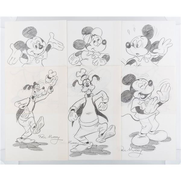A Set of Mickey and Goofy Drawings by Paul Murry.