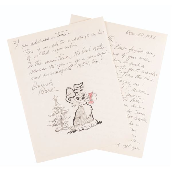 A Scamp Drawing and Letter by Roger Armstrong.