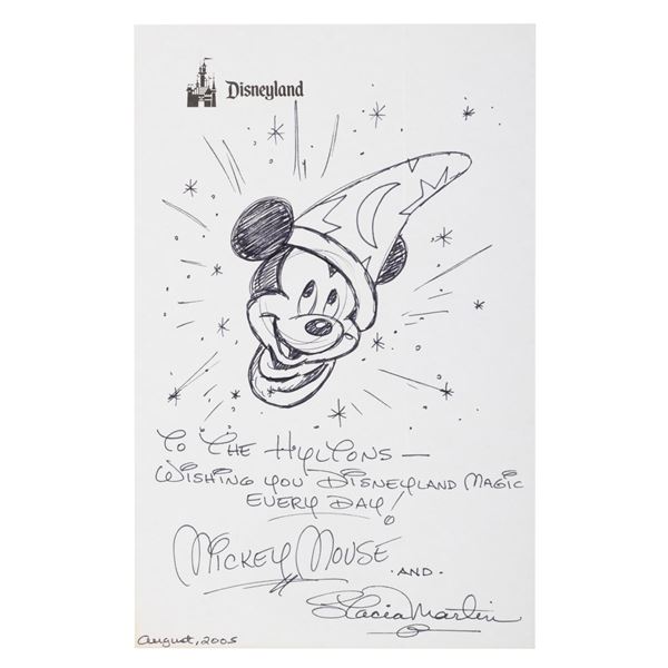 A Sorcerer Mickey Drawing Signed by Stacia Martin.