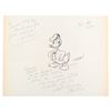 Image 1 : A Donald Duck Drawing Signed by Isadore Klein.