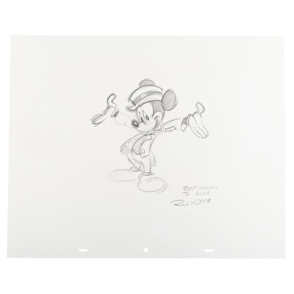 Mickey Drawing Signed By Rick Hoppe.