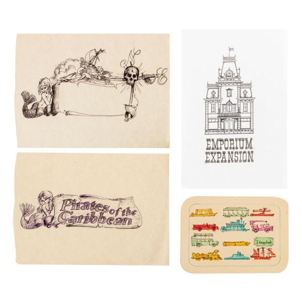 A Collection of Disneyland Merchandise Drawings.