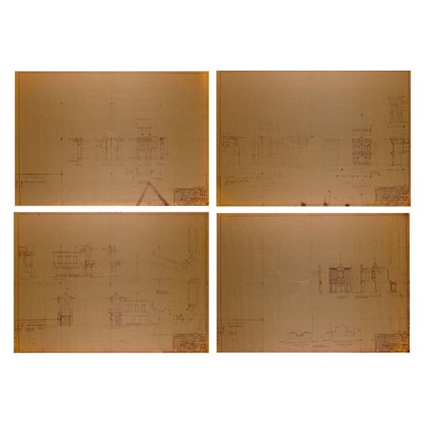 18 Construction Brownlines for Disneyland Main Street.