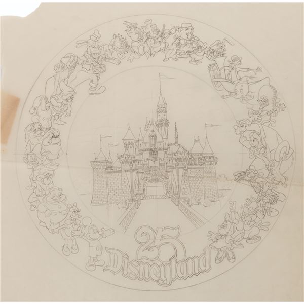 Disneyland 25th Anniversary Plate Concept Art.