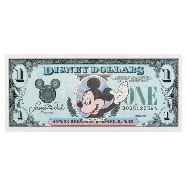 A $1 Series 1989 Disney Dollar.