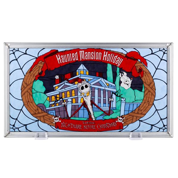 A Haunted Mansion Holiday Stained Glass.