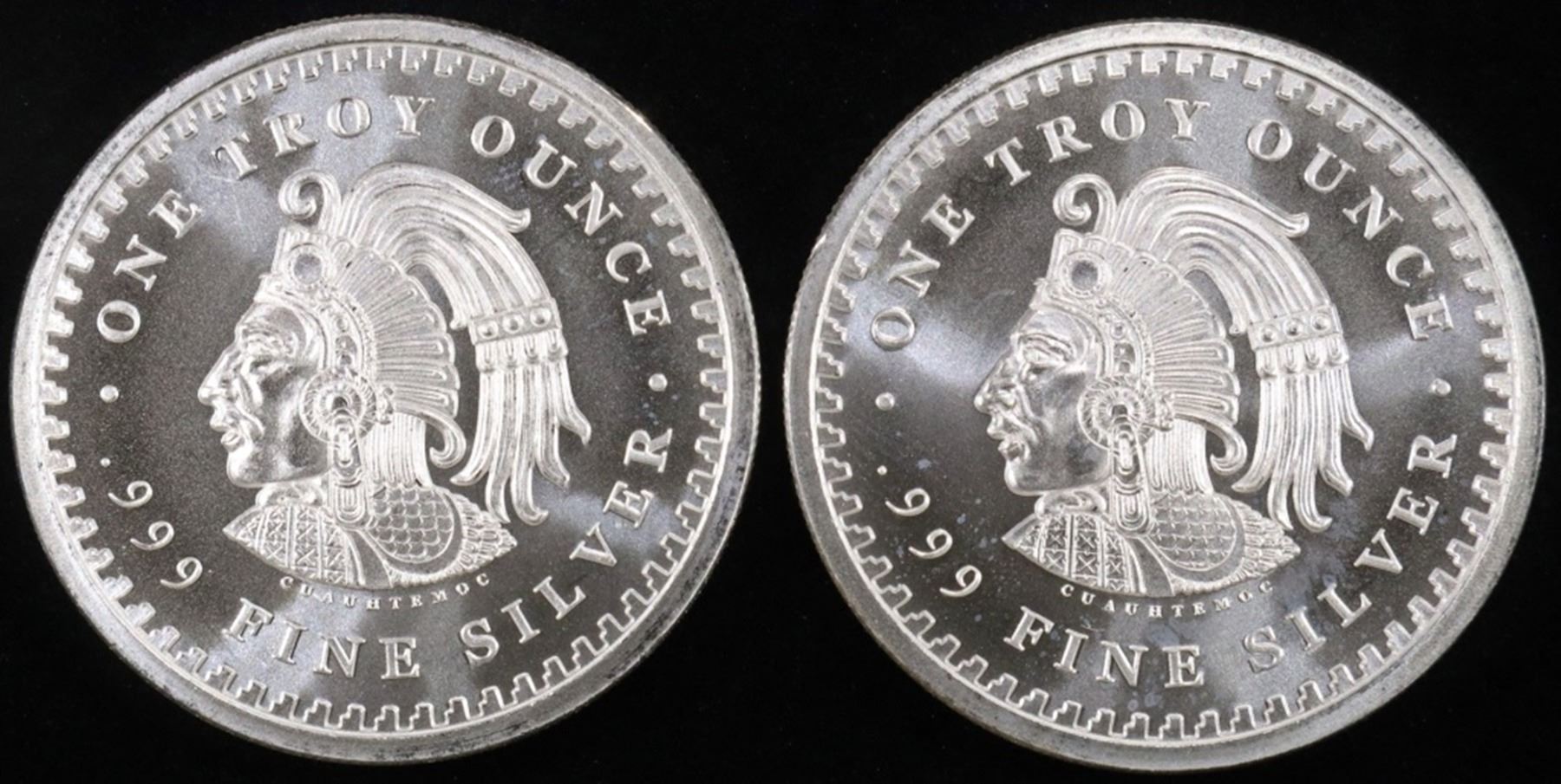 (2) 1 OZ .999 SILVER AZTEC CALENDAR ROUNDS