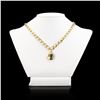 Image 3 : 1.96 ctw Emerald and 0.21 ctw Diamond 14K Yellow Gold Necklace