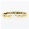 Image 7 : Vintage 18K TT Gold 1.50 ctw Pave Diamond & Polished Graduated Oval Link Bracele