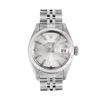 Image 2 : Rolex Ladies Stainless Steel Silver Index Fluted Bezel Date Wristwatch