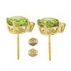 Image 5 : 14k Yellow Gold 2.86 ctw Round Green Peridot w/ Diamond Accent Stud Earrings