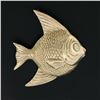 Image 2 : Solid 14K Yellow Gold Detailed Textured Tropical Angelfish Fish Charm Pendant