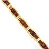Image 5 : 14k Gold 6.75 8.0 ctw Square Step Cut Garnet Channel Set Polished Link Bracelet