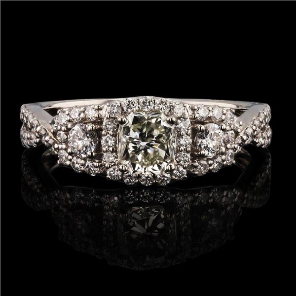 0.70 ctw CENTER Diamond 14K White Gold Ring (1.39 ctw Diamonds)