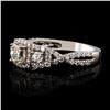 Image 2 : 0.70 ctw CENTER Diamond 14K White Gold Ring (1.39 ctw Diamonds)