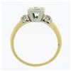 Image 7 : Vintage 14k Two Tone Gold 0.68 ctw Old European Diamond Solitaire Engagement Rin