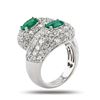 Image 2 : 1.40 ctw Emerald and 3.82 ctw Diamond Platinum Ring