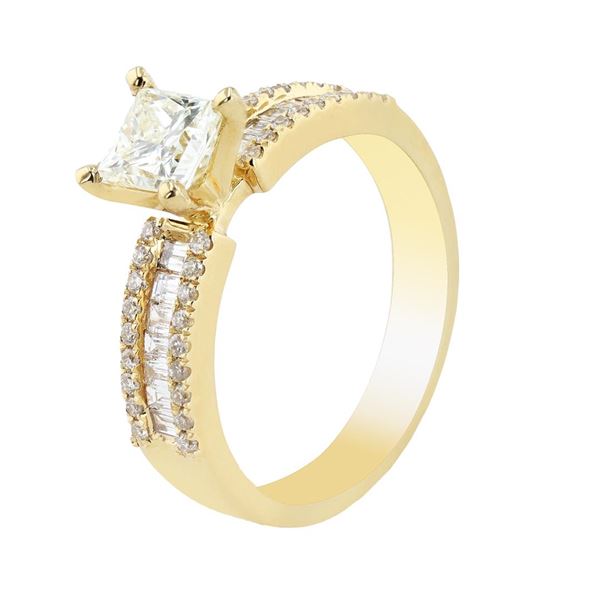 0.86 ctw VS1 CLARITY CENTER Diamond 18K Yellow Gold Ring (1.33 ctw Diamonds) EGL