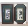 Image 1 : Qty 2 Framed Art w/ Maker's Mark, Matted 11" x 20" (each)