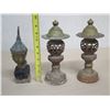 Image 10 : Qty 2 Vintage Brass Incense Burners/Lanterns 10"H & Metal Bust on Base