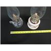 Image 8 : Qty 2 Vintage Glass Oil Lamps, Misc Sizes