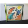 Image 8 : Abstract Horse Poster by Artist John Young '81 w/ Hawaii Opera Theater Tag, Framed 25" x 25"