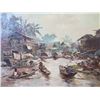 Image 2 : Framed Original Painting, Water Scene, Signed by Artist Prayat Timpawan, 30" x 24"