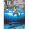 Image 2 : Mermaid & Dolphin Print by Wyland 1994, Framed & Matted