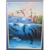 Image 2 : Children Riding Dolphins Print by Wyland 1992, Framed & Matted 24" x 29"