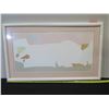 Image 14 : Pegge Hopper Print, Reclining Woman in White, Framed & Matted 41" x 25" (frame damaged)