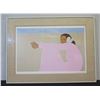 Image 1 : Pegge Hopper Print, Woman in Pink, Framed & Matted 30" x 23"