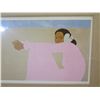 Image 2 : Pegge Hopper Print, Woman in Pink, Framed & Matted 30" x 23"