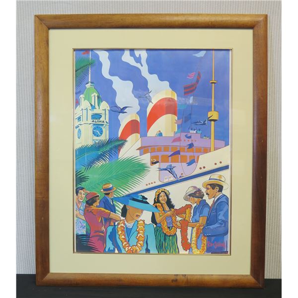 Boat Day at Aloha Tower by Tom Sellers, Framed & Matted 30" x 35"