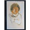 Image 1 : Original Artwork by John Young, Abstract Child w/ Flowers, Unframed 14" x 22"