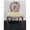 Image 1 : Wooden Chair w/ Upholstered Seat & Rounded Filigree Backrest 16" x 21" x 37"H