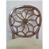 Image 2 : Wooden Chair w/ Upholstered Seat & Rounded Filigree Backrest 16" x 21" x 37"H