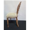 Image 4 : Wooden Chair w/ Upholstered Seat & Rounded Filigree Backrest 16" x 21" x 37"H