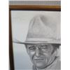 Image 3 : Qty 2 Framed John Wayne Artwork: Sketch by Kingman 1993 & On Horseback w/ Notation 17" x 21"
