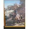 Image 8 : Qty 2 Framed John Wayne Artwork: Sketch by Kingman 1993 & On Horseback w/ Notation 17" x 21"