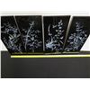 Image 7 : Qty 4 Black Lacquered Panels with Inlays, 8" x 19" (each)