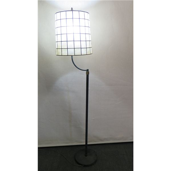 Metal Pole Floor Lamp w/ Shell Shade 12" Dia, 65"H