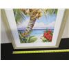 Image 8 : Palm w/ Hibiscus Art Print by Penny Gupton, Framed & Matted 18" x 22" (frame damaged)