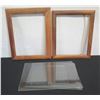 Image 1 : Qty 2 Wooden Frames & Multiple Glass Pieces, Misc Sizes