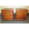 Image 1 : Pair Wooden Nightstands w/ 3 Drawers 20" x 17" x 23"H