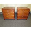 Image 2 : Pair Wooden Nightstands w/ 3 Drawers 20" x 17" x 23"H